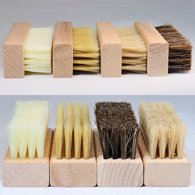 Sneaker Cleaning Kit - 木製ハンドル付き靴ブラシ,実用的なプラスチック製の髪,柔らかい豚の髪,スニーカー,掃除,洗濯用