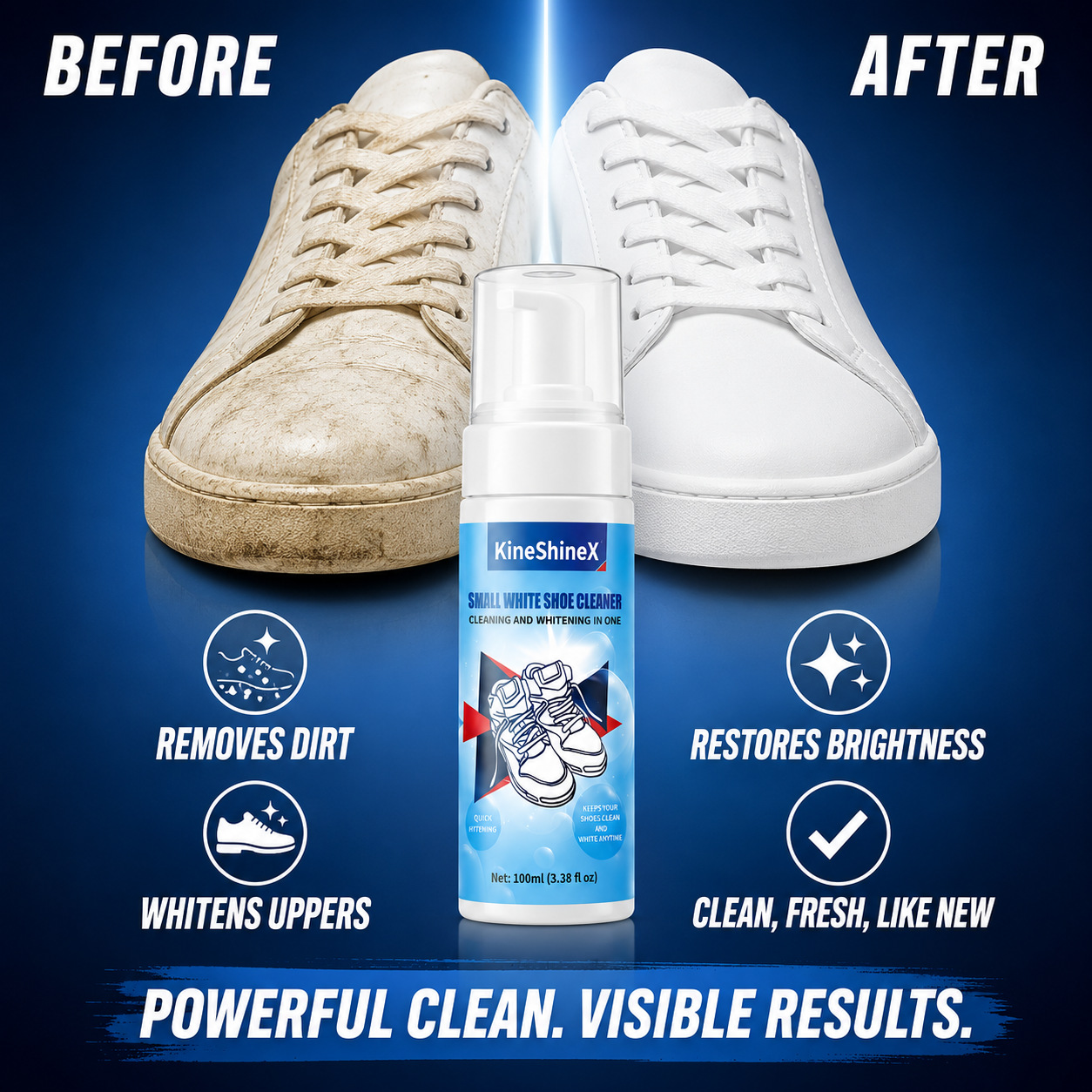 Sneaker Cleaning Kit - ギヘン靴クリーナーキット、水を使わない泡状靴クリーナー、靴ブラシと靴拭きクロス付き、スニーカーケア、靴のお手入れに最適
