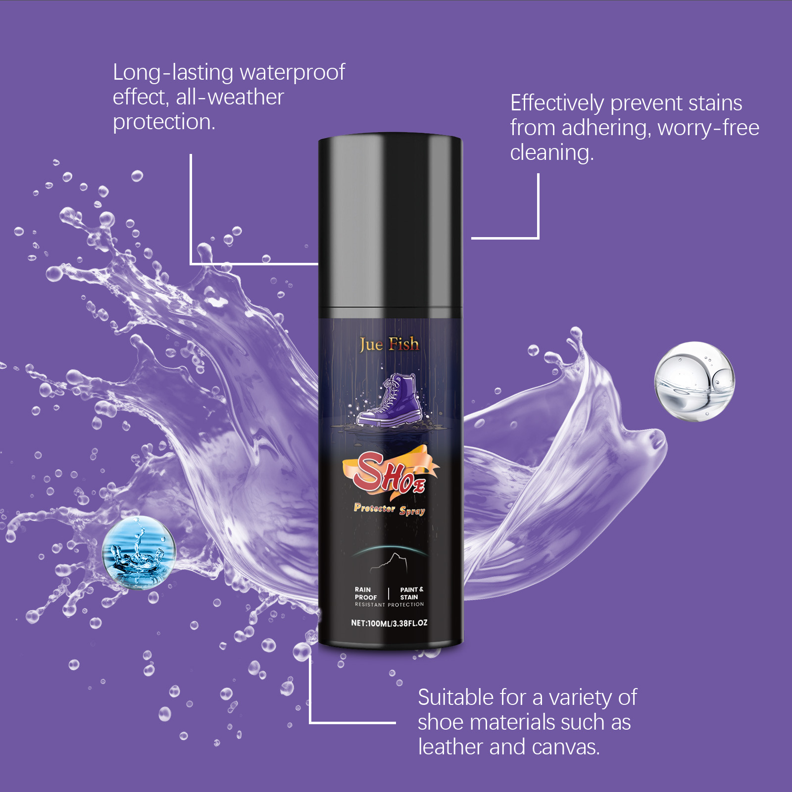 100ML 靴保護スプレー 汚れを落とす 長持ちする防雨防水 - Sneaker Cleaning Kit のレビューと価格