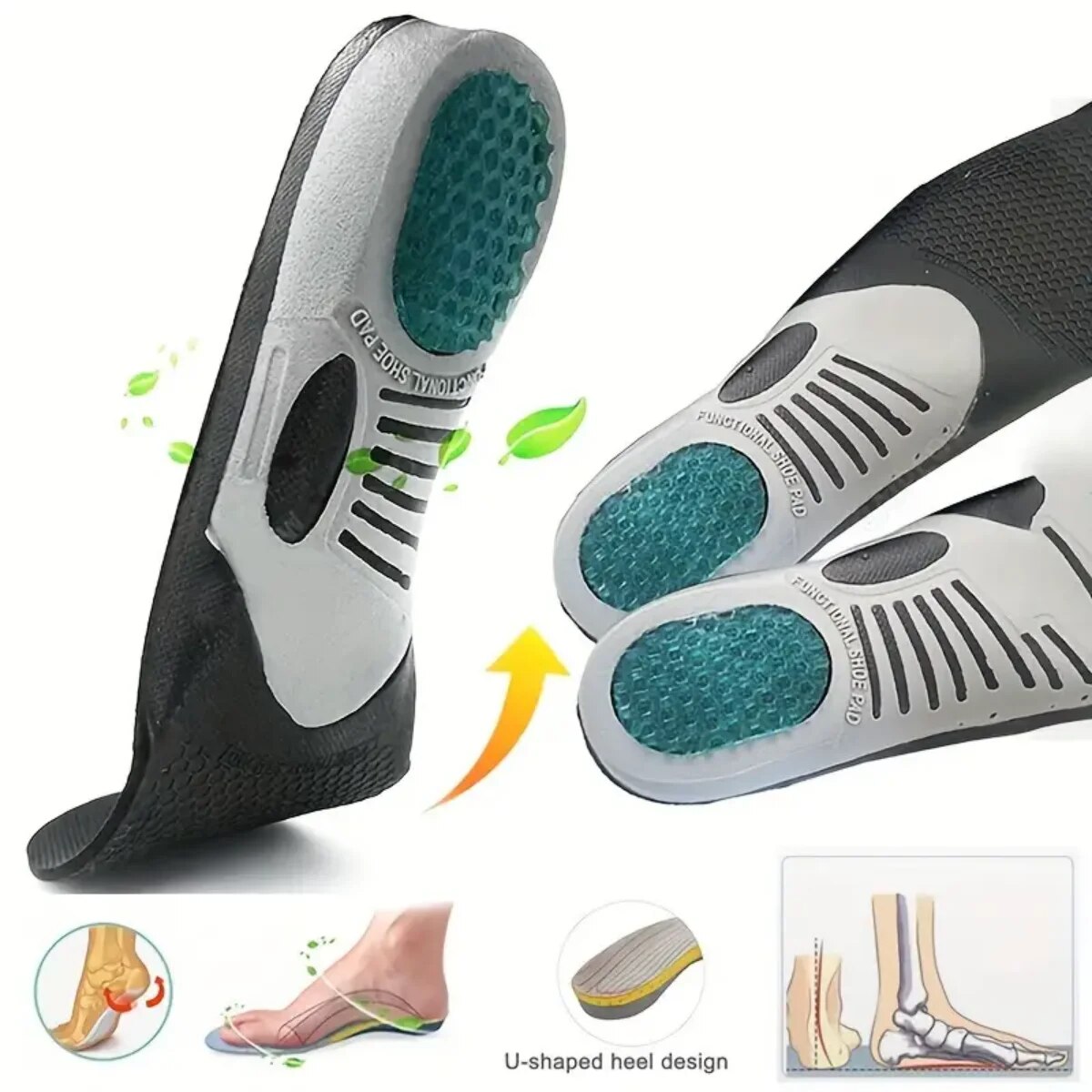 1ペア整形外科インソール装具フラットフットヘルスソールパッド - Care For Sneaker のレビューと価格