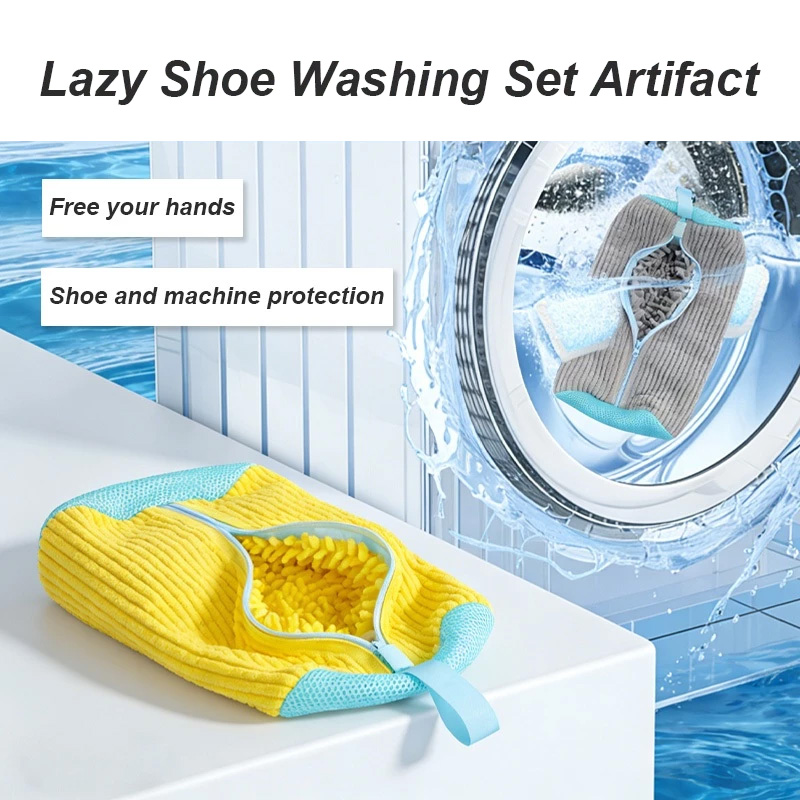 1個入り靴洗濯機用ランドリーバッグ、ふわふわの繊維入りパッド - Sneaker Cleaning Kit のレビューと価格